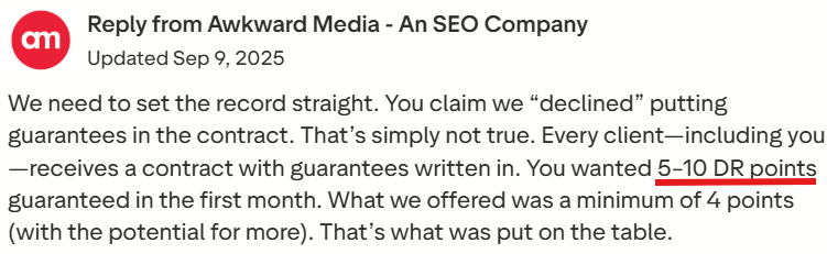 awkward media review response